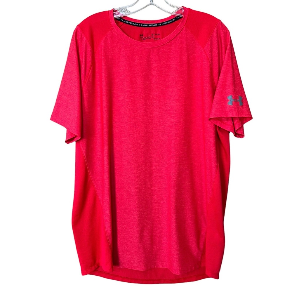 Under Armour HeatGear T-Shirt Mens XL Red Lightweight Athletic Workout Tee